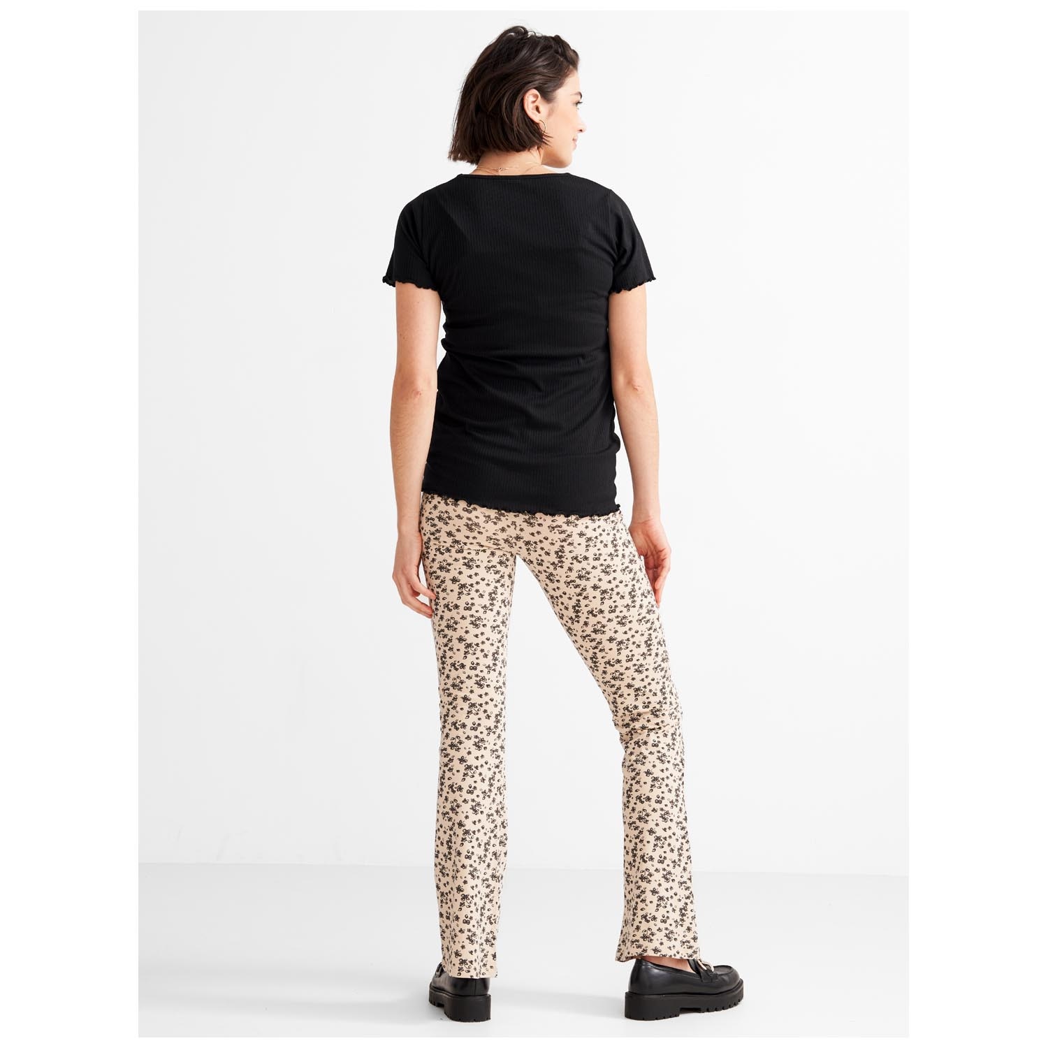 Prénatal zwangerschapsbroek lang bloemen beige