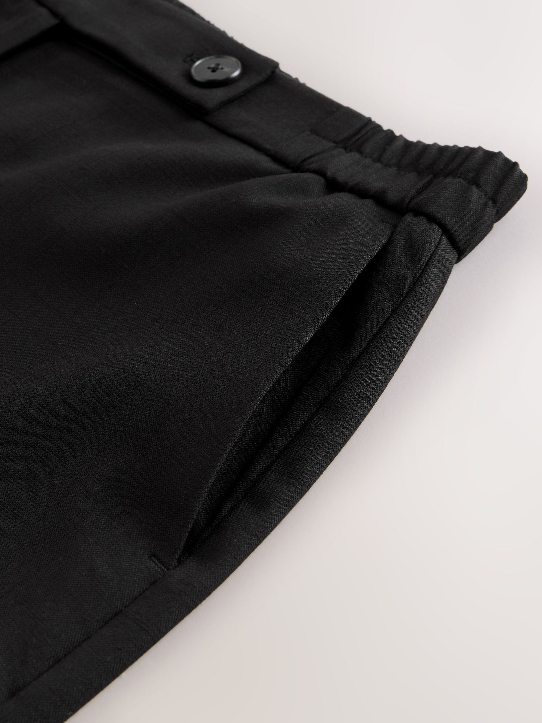 Zwart - Pleated Front Straight Leg Trousers