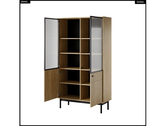 OTITEC - Vitrine Bibliothèque vitrée – l.104 x h.185 x p.39 cm – osaka - chên...