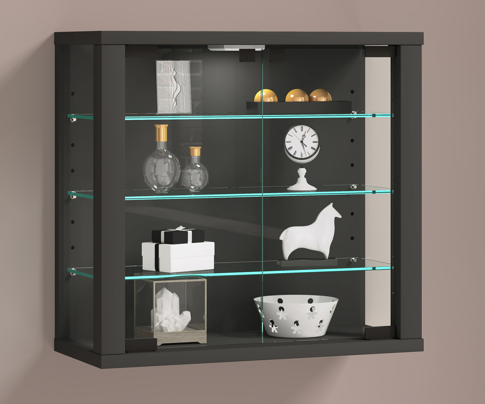 Vitrine VITROSA L - anthrazit - 43 cm breit