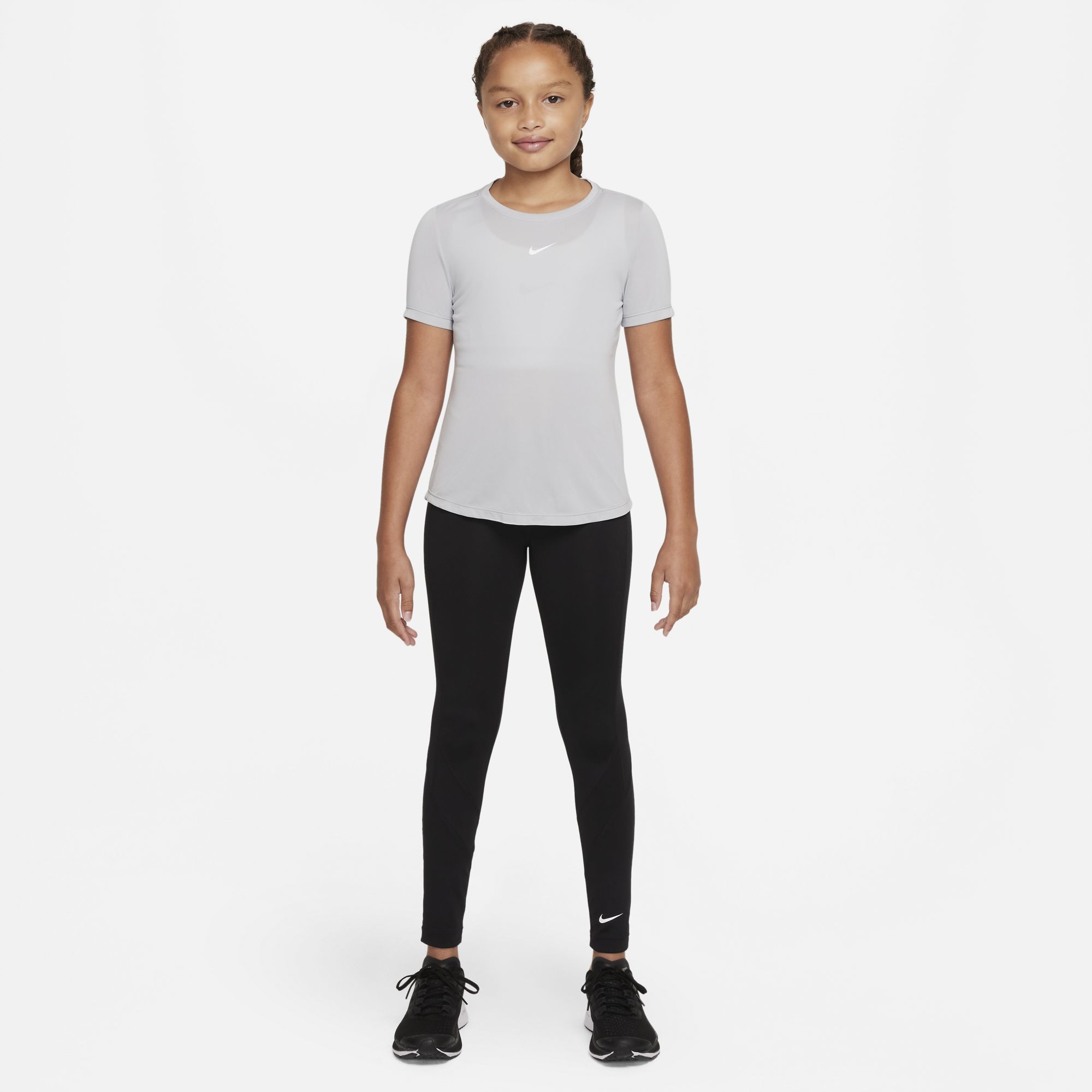 One S/S Top Jente 077/Light Smoke Grey/White