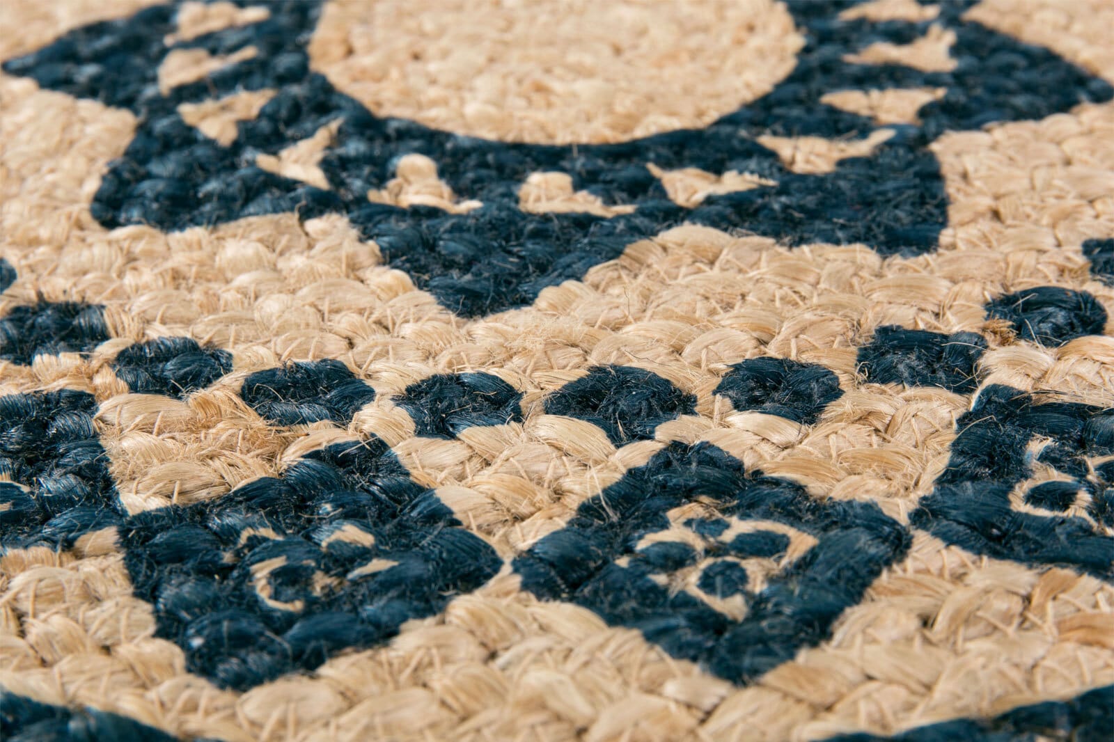 Jute-Teppich VänersborgØ120 cm rund Braun/Schwarz