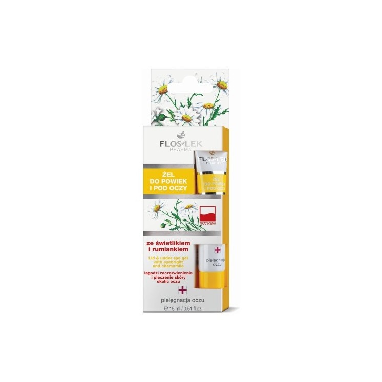 Floslek Augen- und Augengel mit Oberlicht und Kamille 15 ml