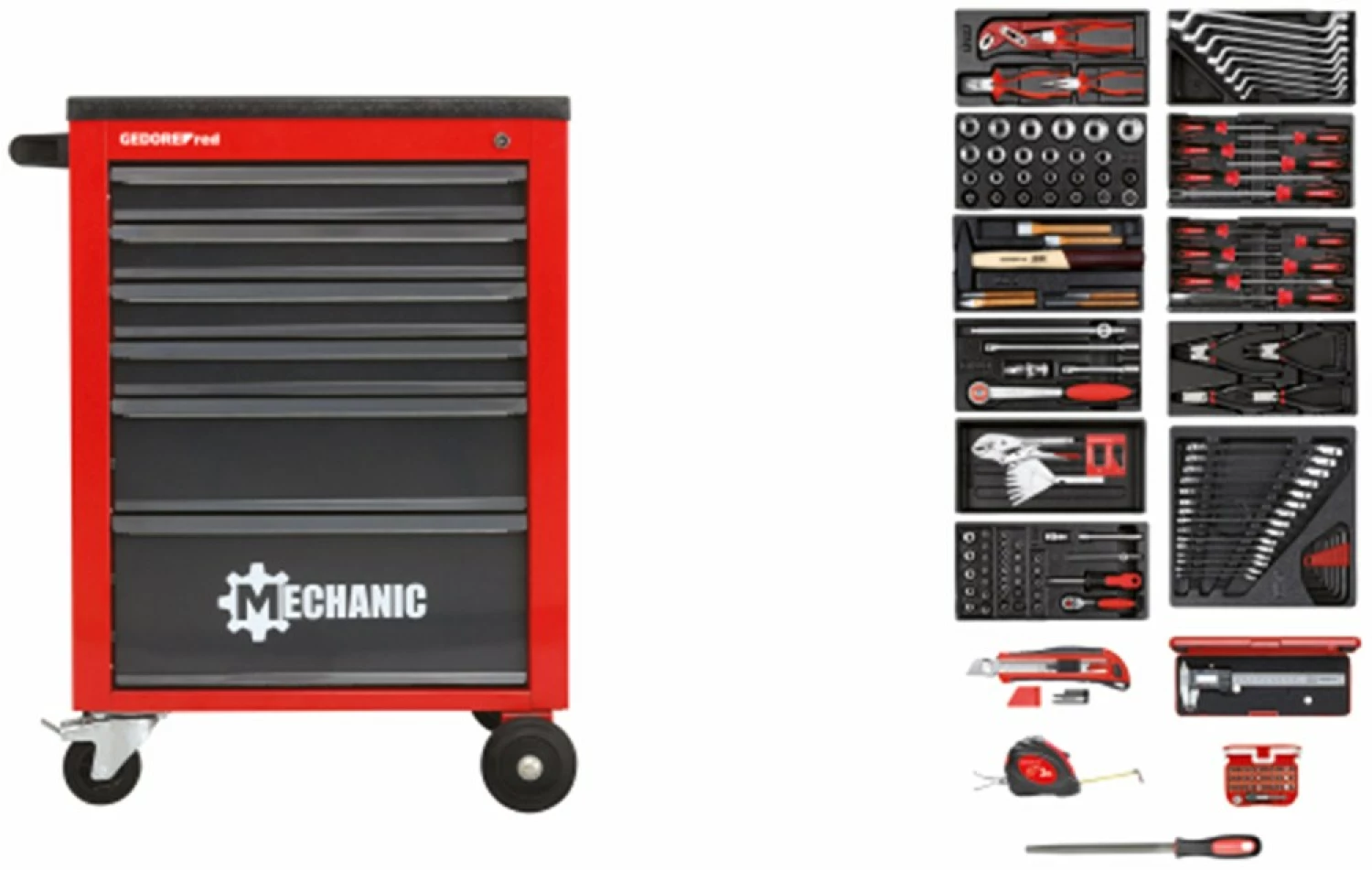 Gedore RED R21560002 164-delige Gereedschapswagen - 6 laden