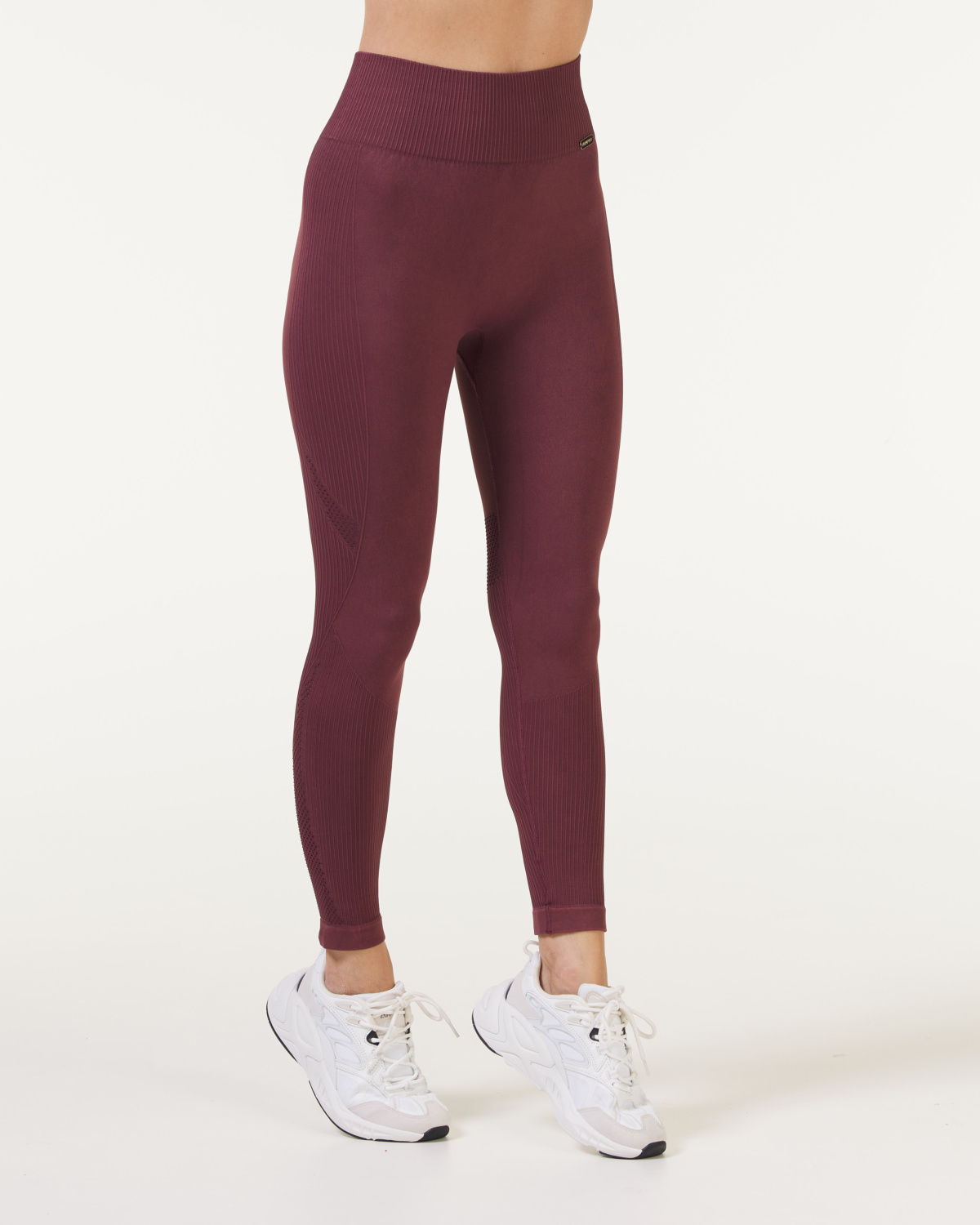 Bumpro Wave Seamless Mesh Tights Maroon Sandwash