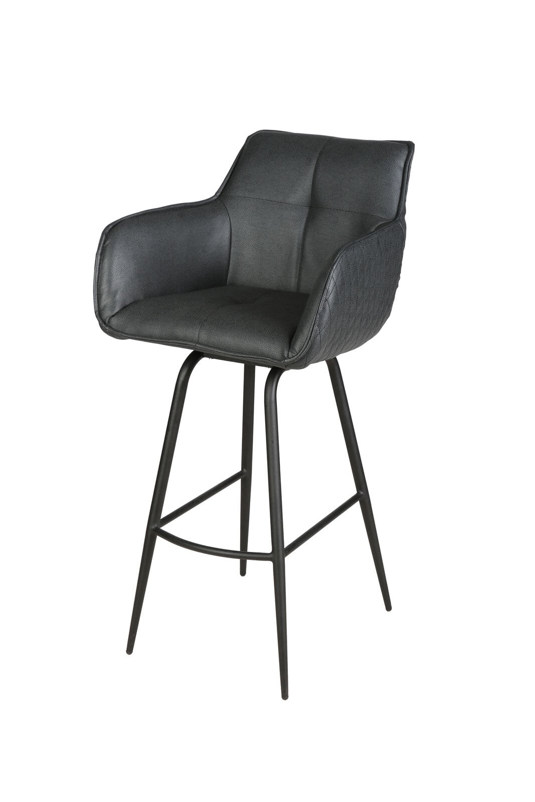 Barhocker WILSON Stoffbezug/Rückseite Lederlook dunkelgrau