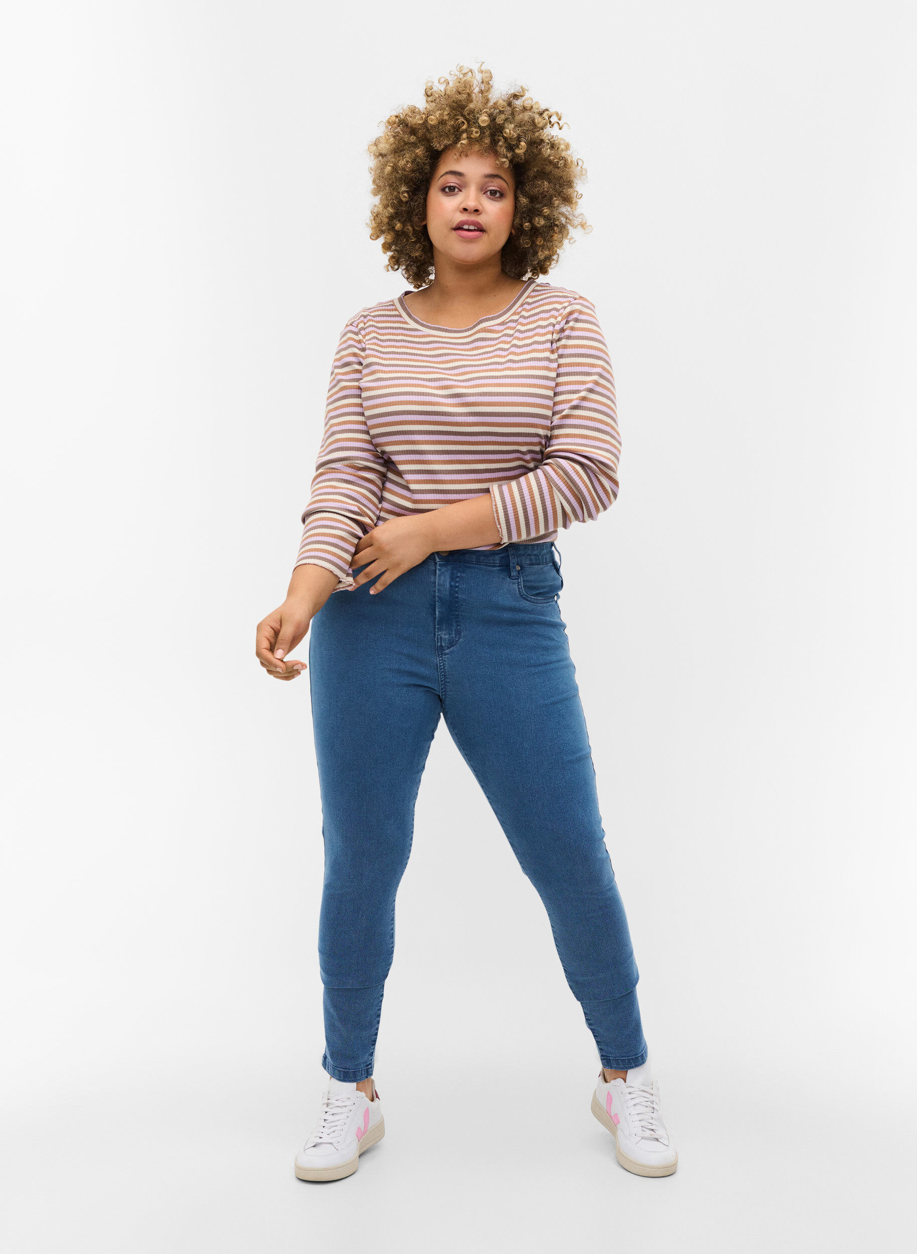 Højtaljede super slim Amy jeans