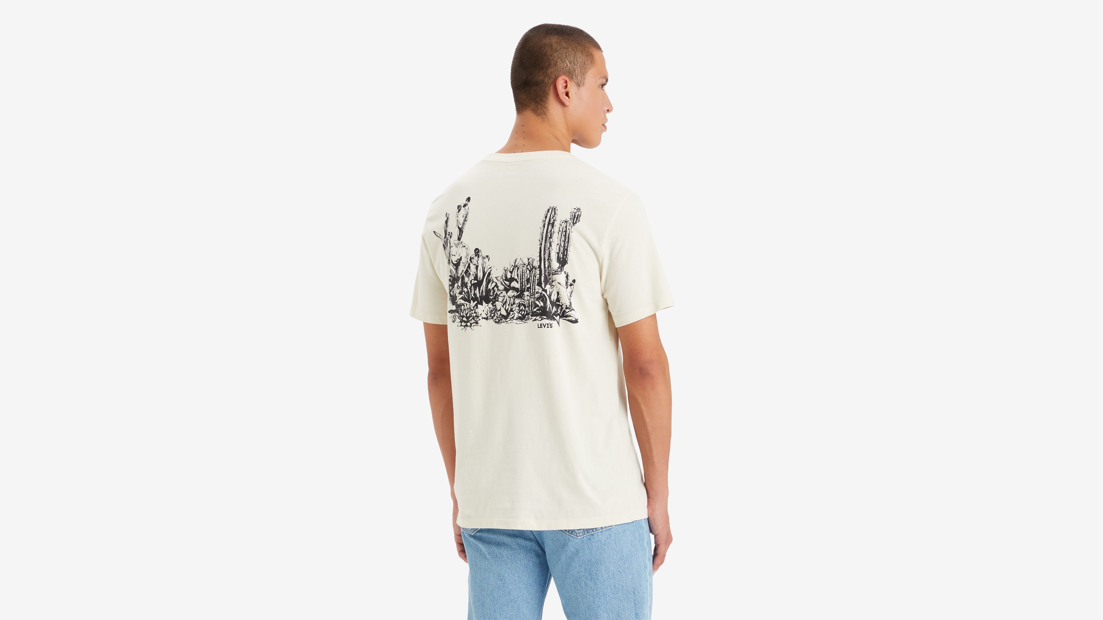 T-shirt graphique Classic - Levi Cactus Oatmeal - Blanc