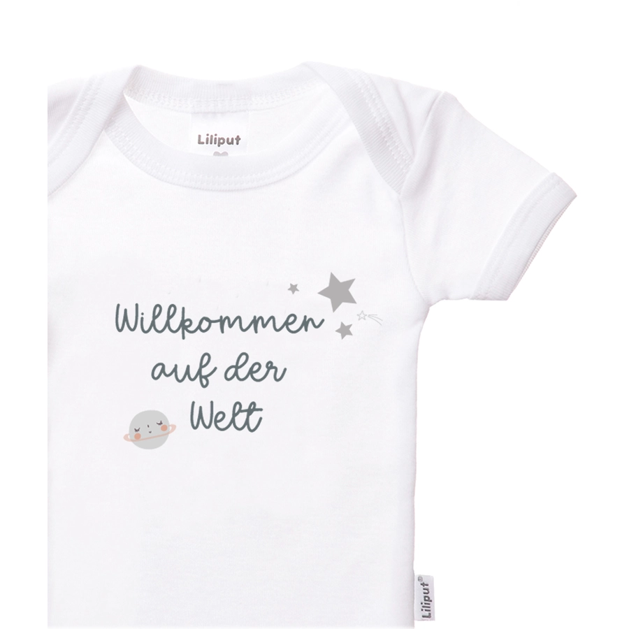 Liliput Kurzarmbody grau-weiss