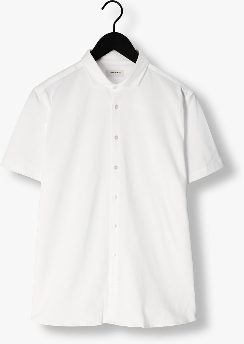 PUREWHITE witte purewhite casual overhemd melange ss basic shirt