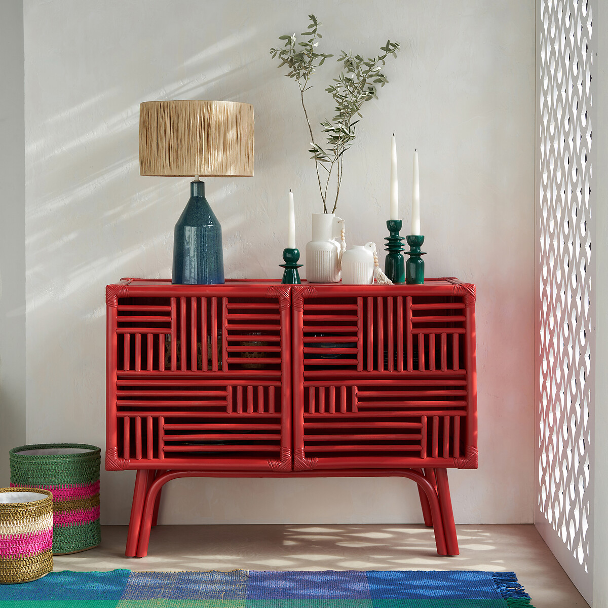 LA REDOUTE INTERIEURS<br>Candeeiro suspenso / Abajur em ráfia Ø30 cm, Rafita