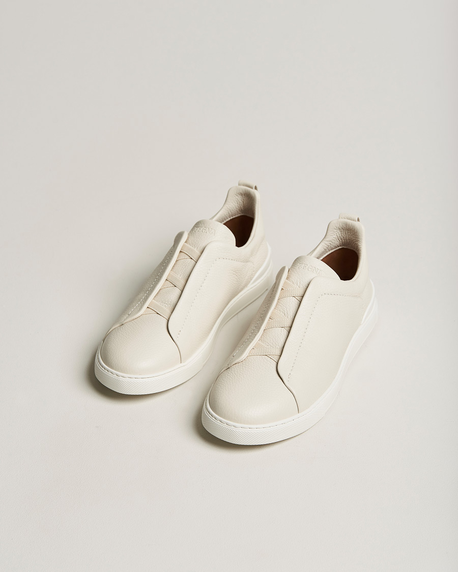 Zegna Triple Stitch Sneakers White Deerskin