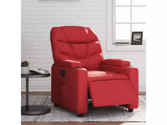 Fauteuil inclinable électrique Rouge Similicuir