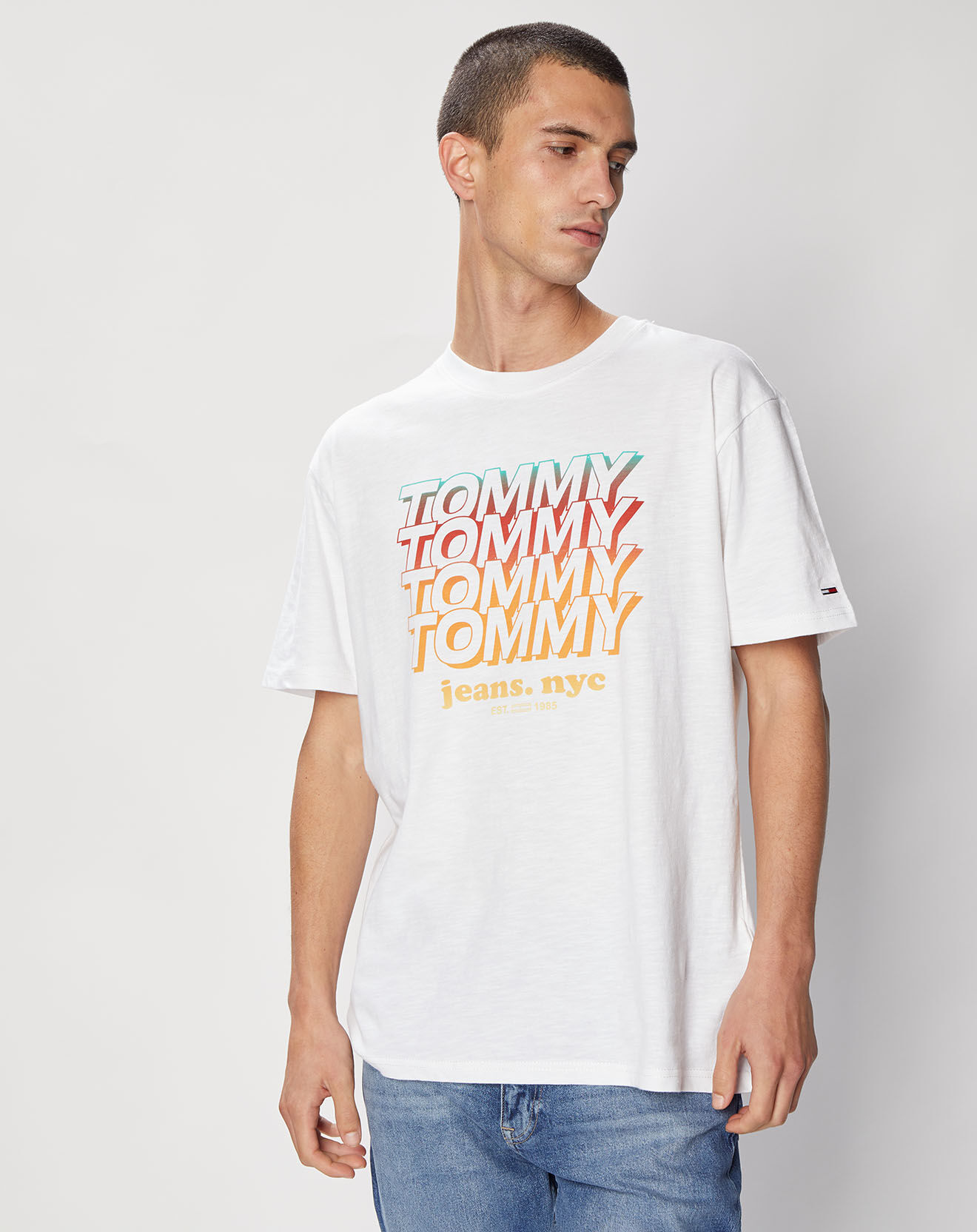 Tommy Jeans T-Shirt Logo Repeat écru