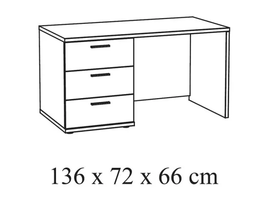 Chambre enfant, ado robuste collection OLGA, lit, armoire, bureau, commode et chevet, blanc effet bois