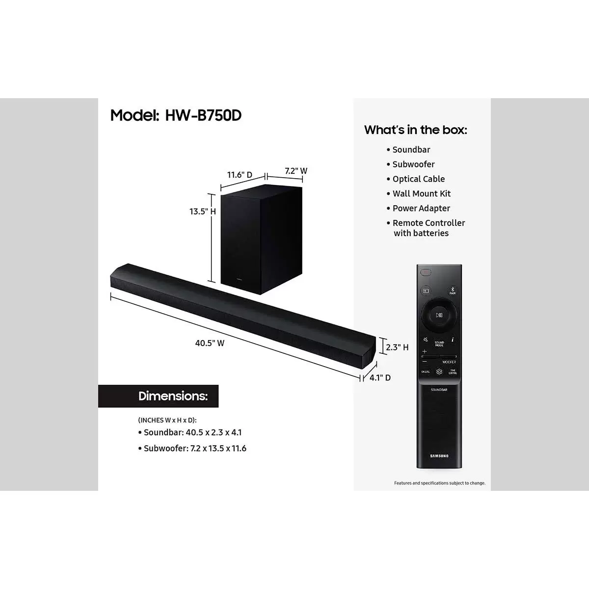 Radio   HiFi SAMSUNG HW-B750D/EN Schwarz