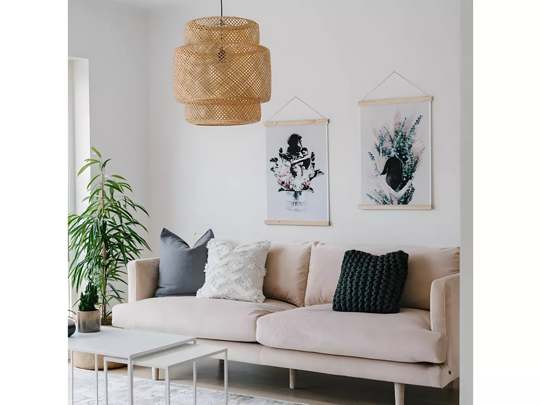 Suspension en bambou créatives,d35cm x h35cm