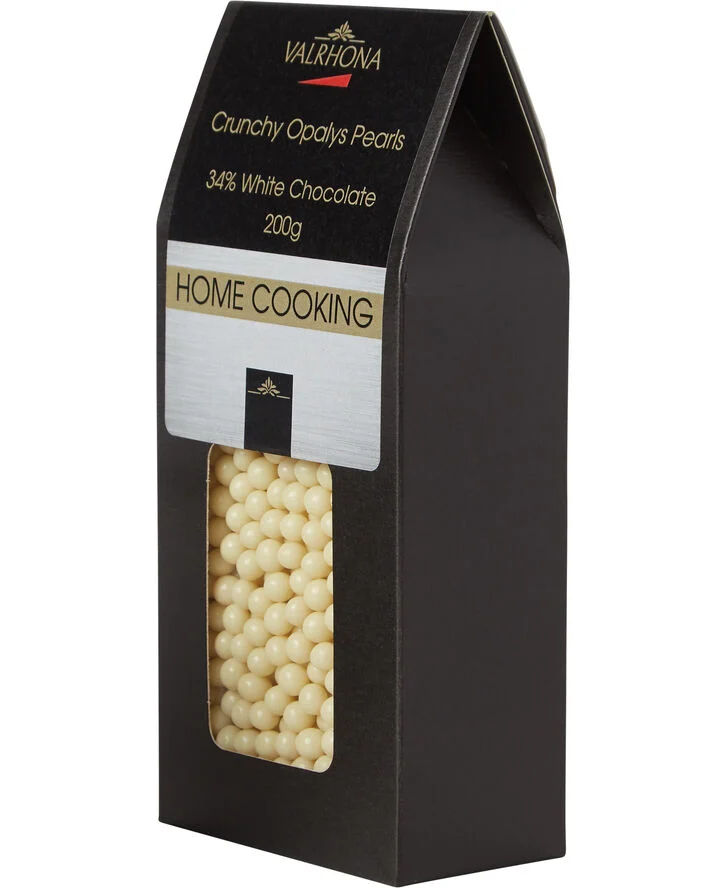 Valrhona Opalys Cookie Pearls Sort