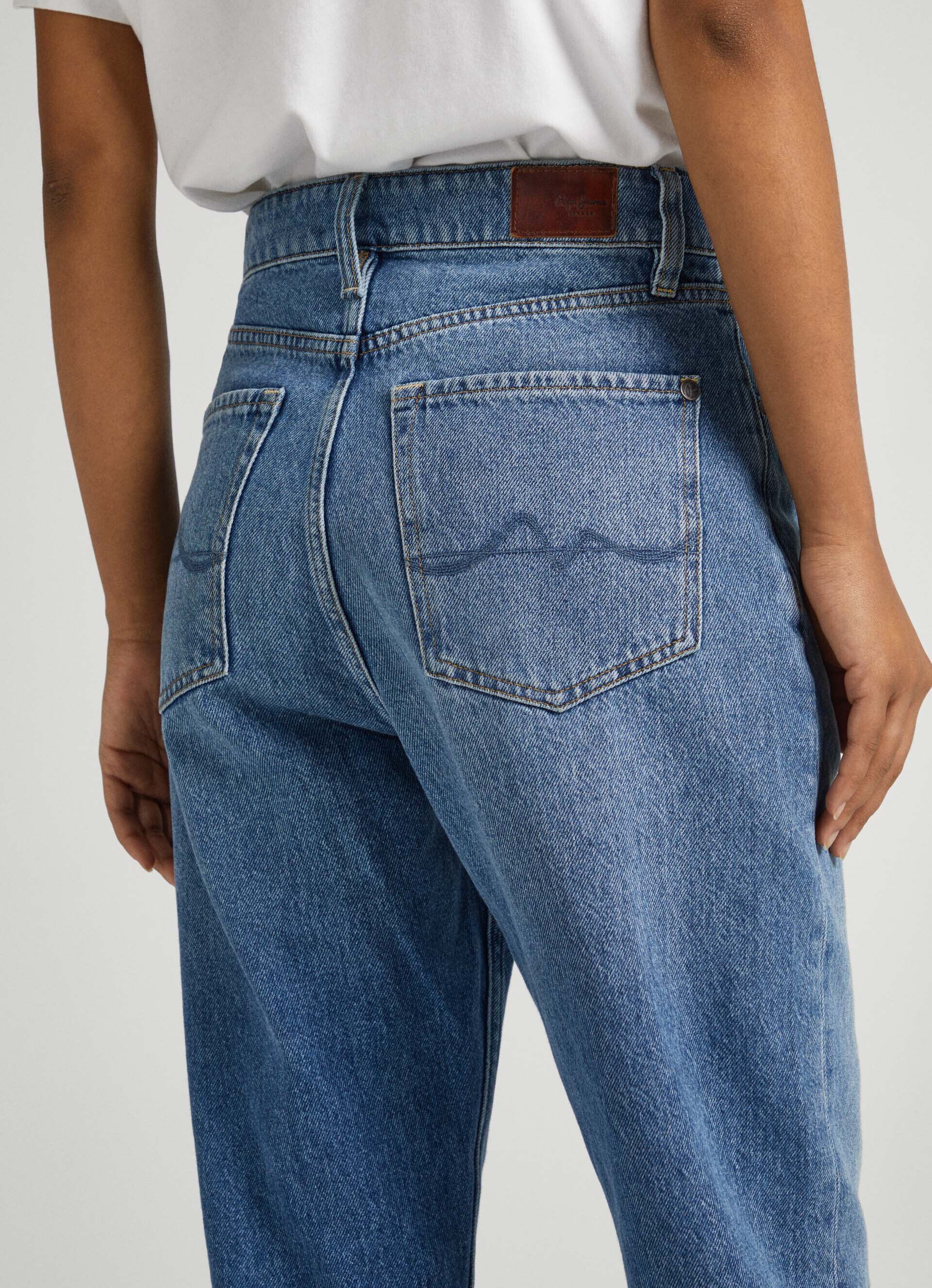 Calça jeans ROBYN de cintura alta e corte regular - jeans