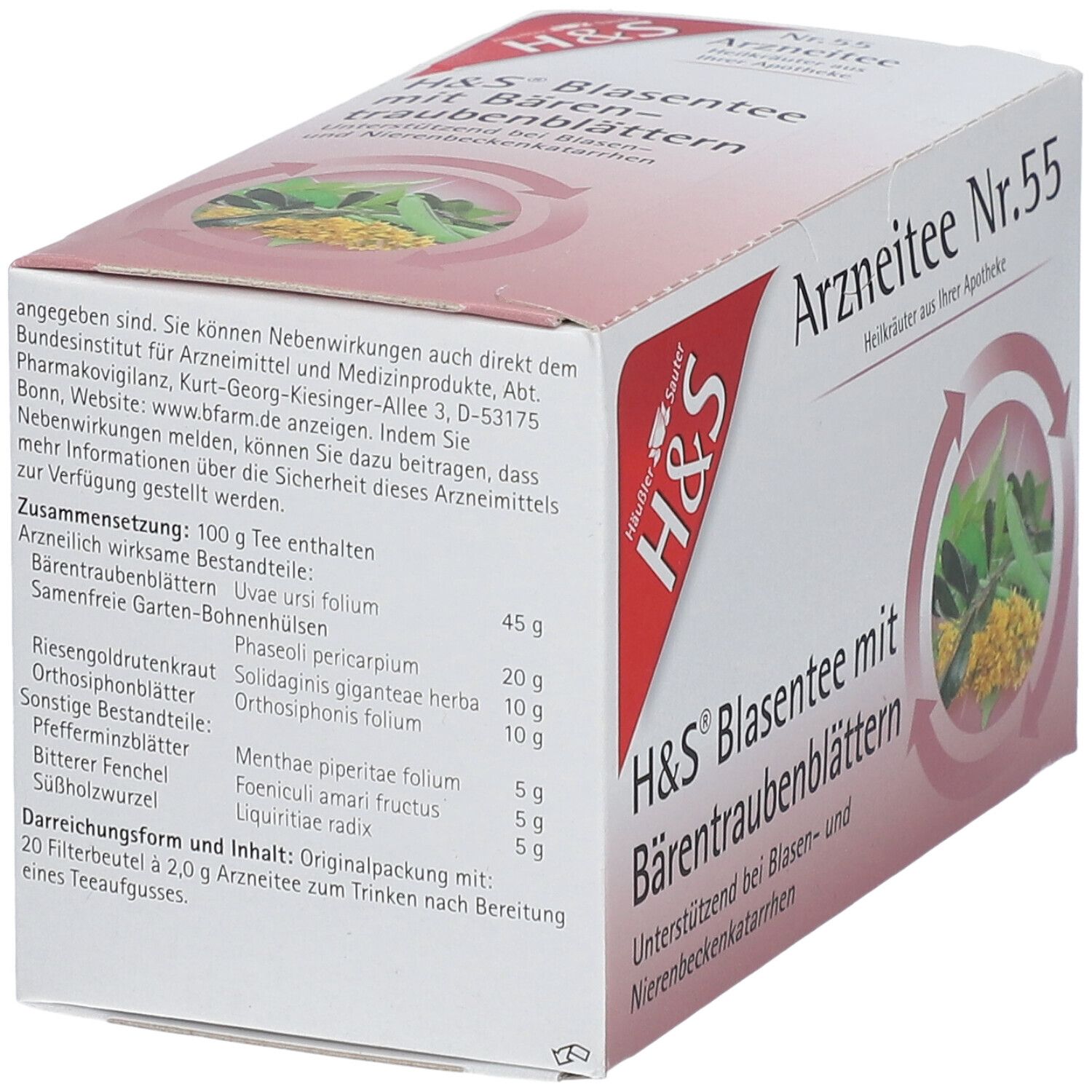 H&S® Blasentee mit Bärentraubenblättern