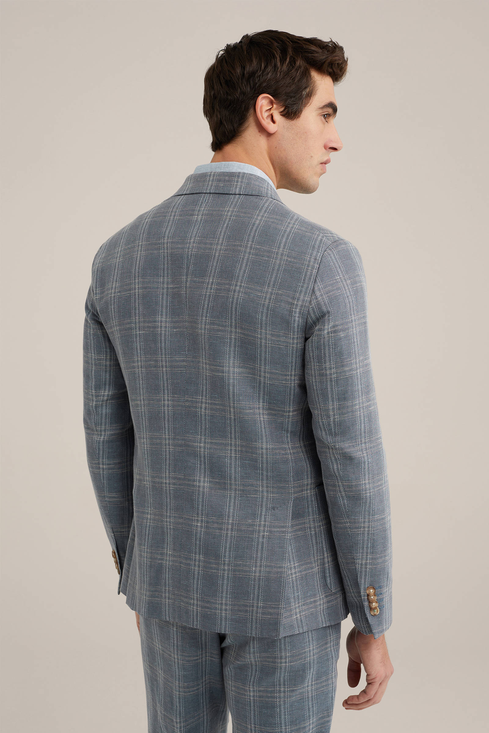 Van Gils geruit regular fit colbert blauw