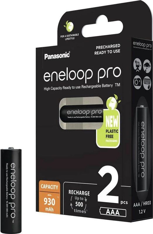 Panasonic eneloop pro AAA/Micro NiMH-batterij (2 stuks), oplaadbare batterij