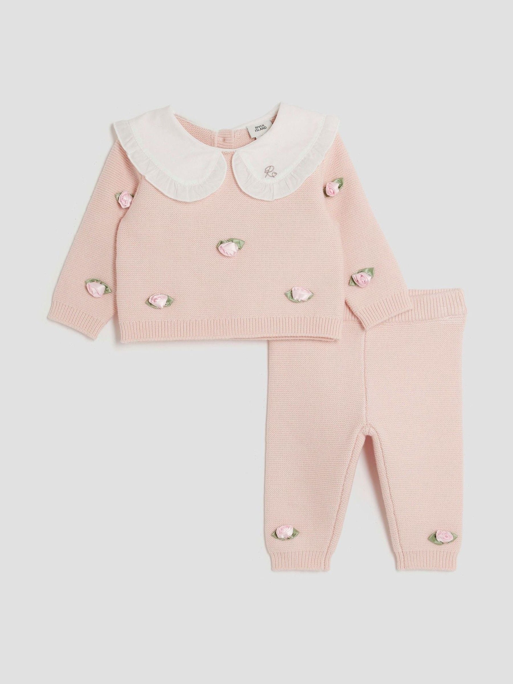 River Island Baby Girls Rose Bud Jumper Set