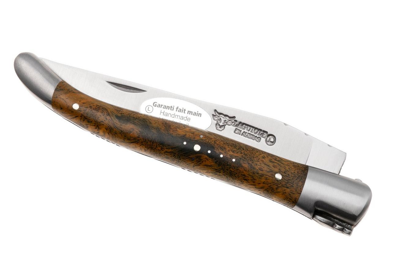 Laguiole en Aubrac Pistachio Cheesewood, Matt Bolster, zakmes, 12 cm