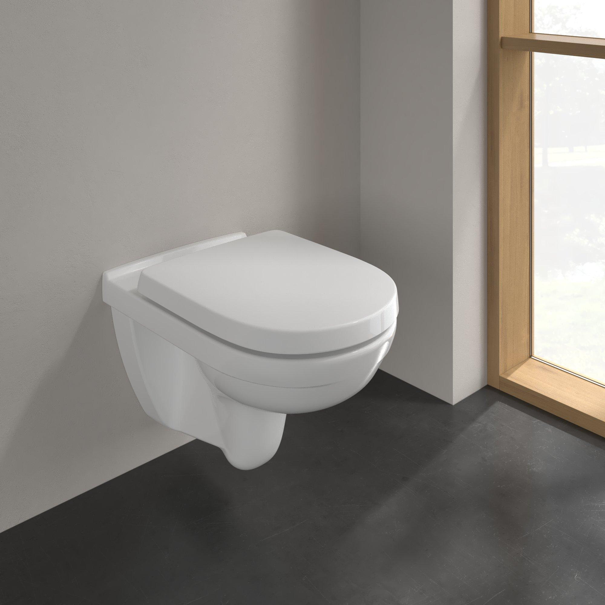 Villeroy & Boch O.novo hangend randloos toilet CeramicPlus met softclose zitting wit glans