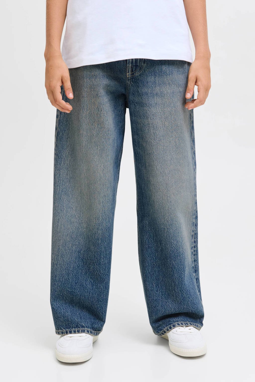 JACK & JONES JUNIOR high waist wide leg jeans medium blue denim