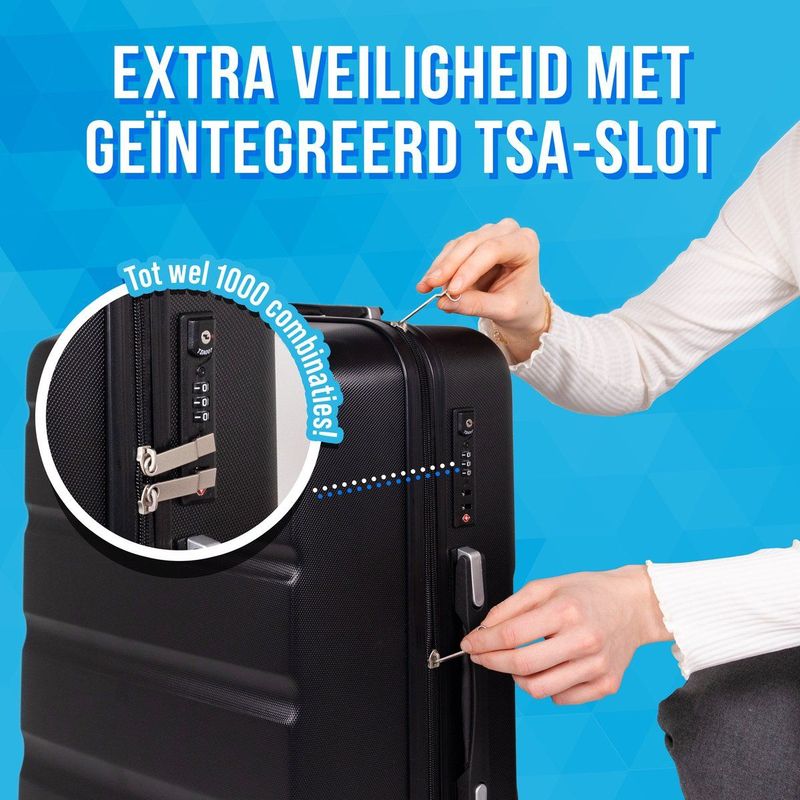 Leonardo - Handbagage Koffer - Reis Trolley - Zwart - 30 Liter