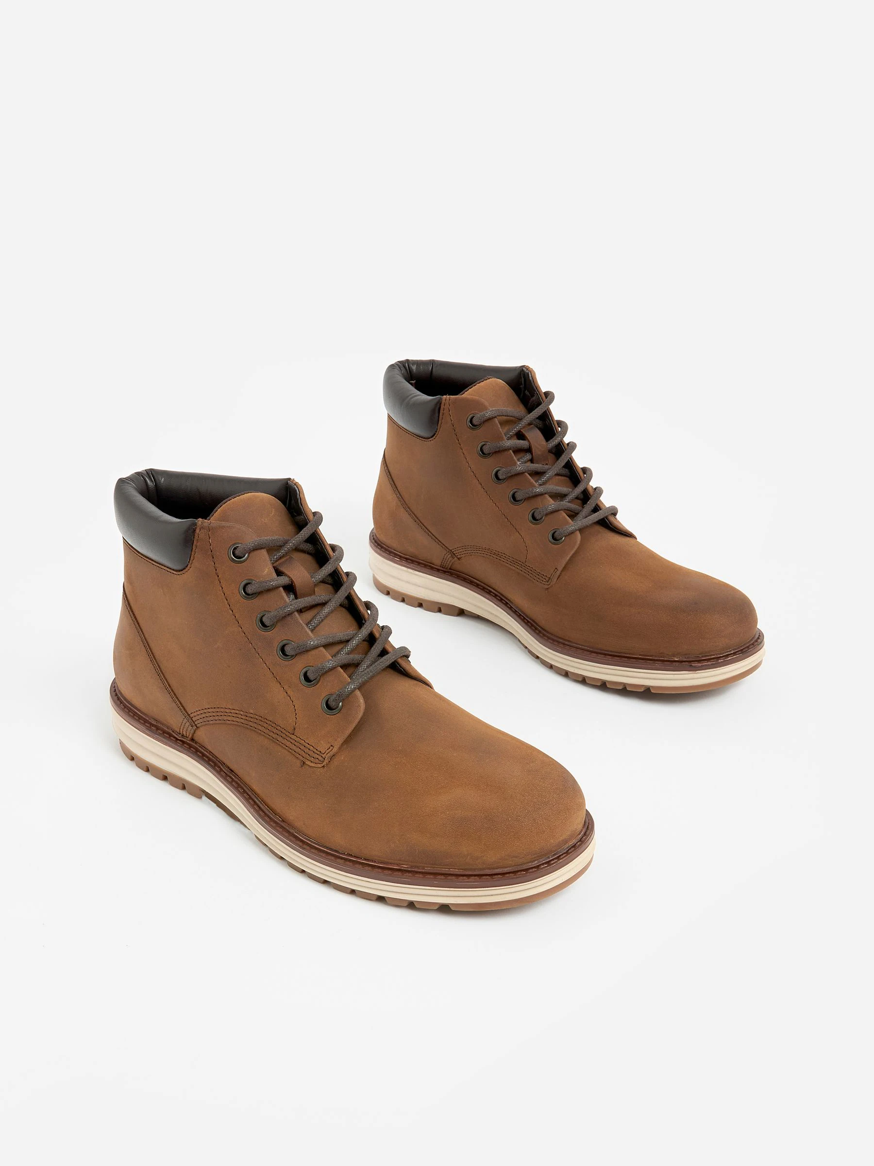 Lichtbruin/bruin - Leren hoge schoenen