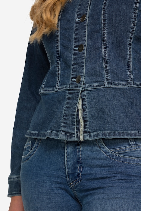 Jeansjacke, Hemdkragen, Metallknöpfe, Langarm