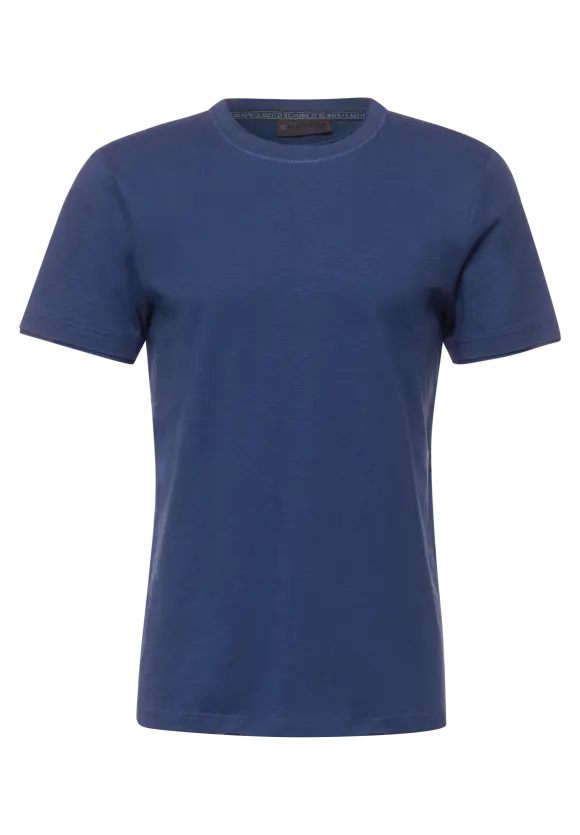 T-Shirt in Unifarbe - indigo blue