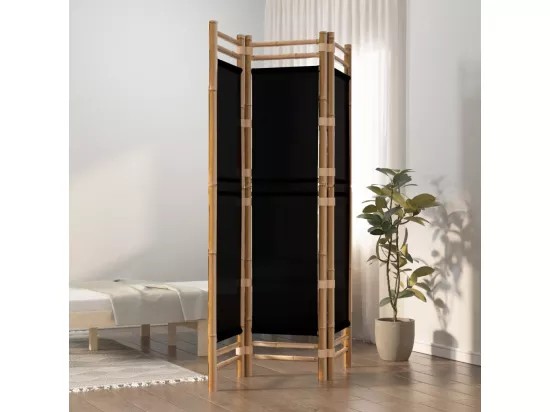 Cloison de séparation pliante 3 panneaux 120 cm Bambou et Toile