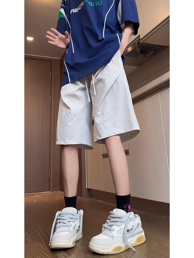 Posive - Effen shorts met trekkoord in de taille