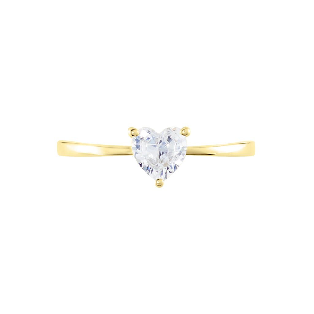 Bague Solitaire Or Jaune Idelle Oxyde De Zirconium