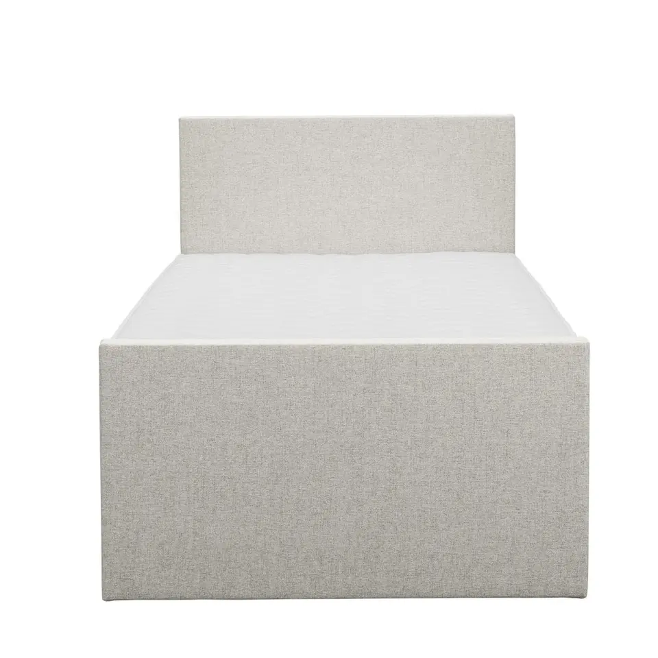 Boxspring met voetbord Liv egaal - ecru - 120x200 cm - vierkante poot