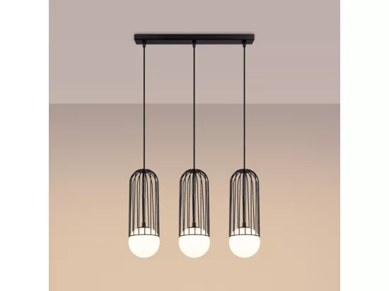 Applique Brina moderne en acier - 3 sources lumineuses - L.54 x H.115 cm - noir