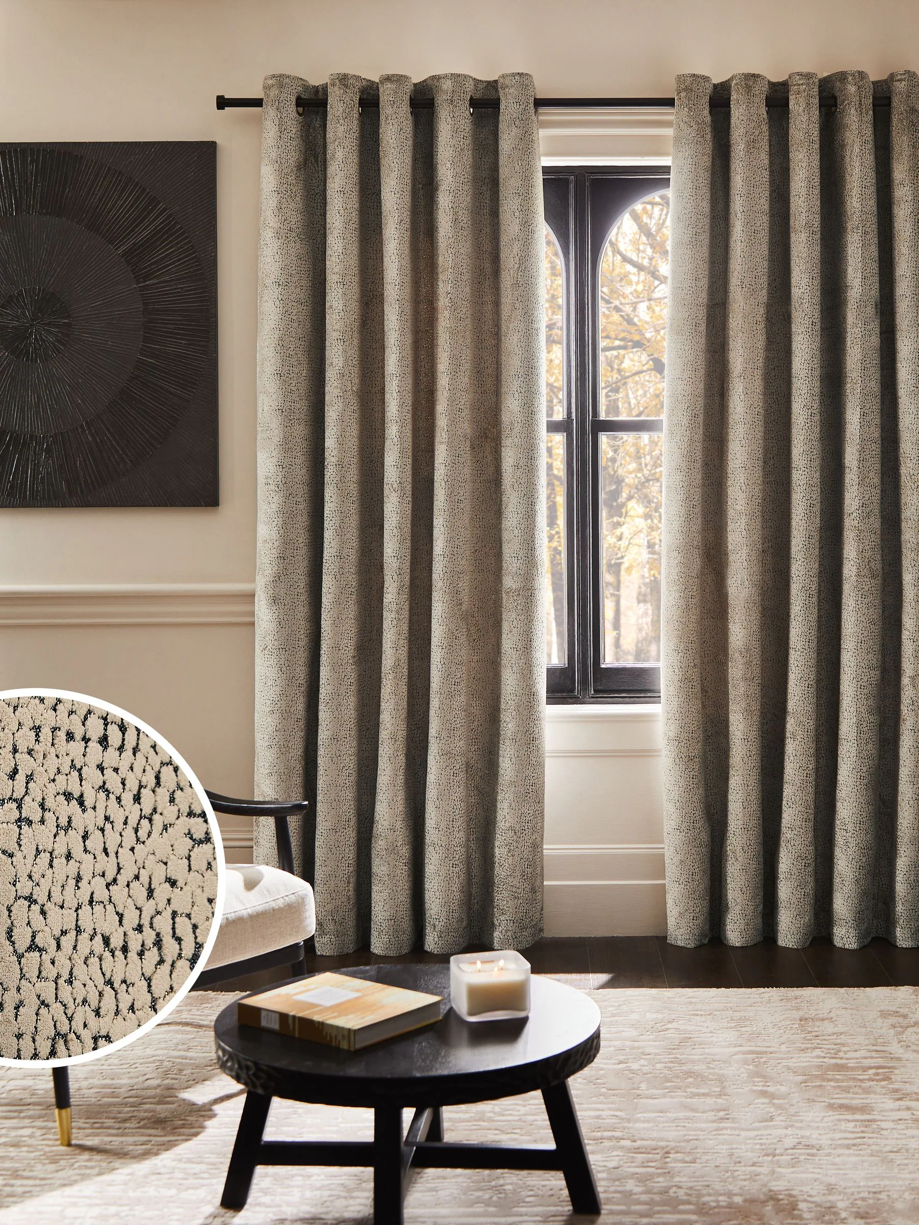 Collection Luxe Heavyweight Cut Velvet Eyelet Lined Curtains