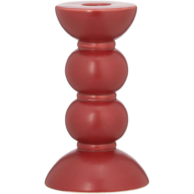 Blokker Kandelaar Bobbins - 8x8x14 cm - Rood