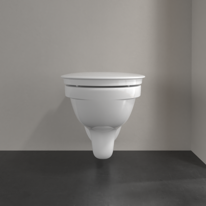 Villeroy & Boch ViCare randloos toilet met softclose zitting en design handgrepen wit glans