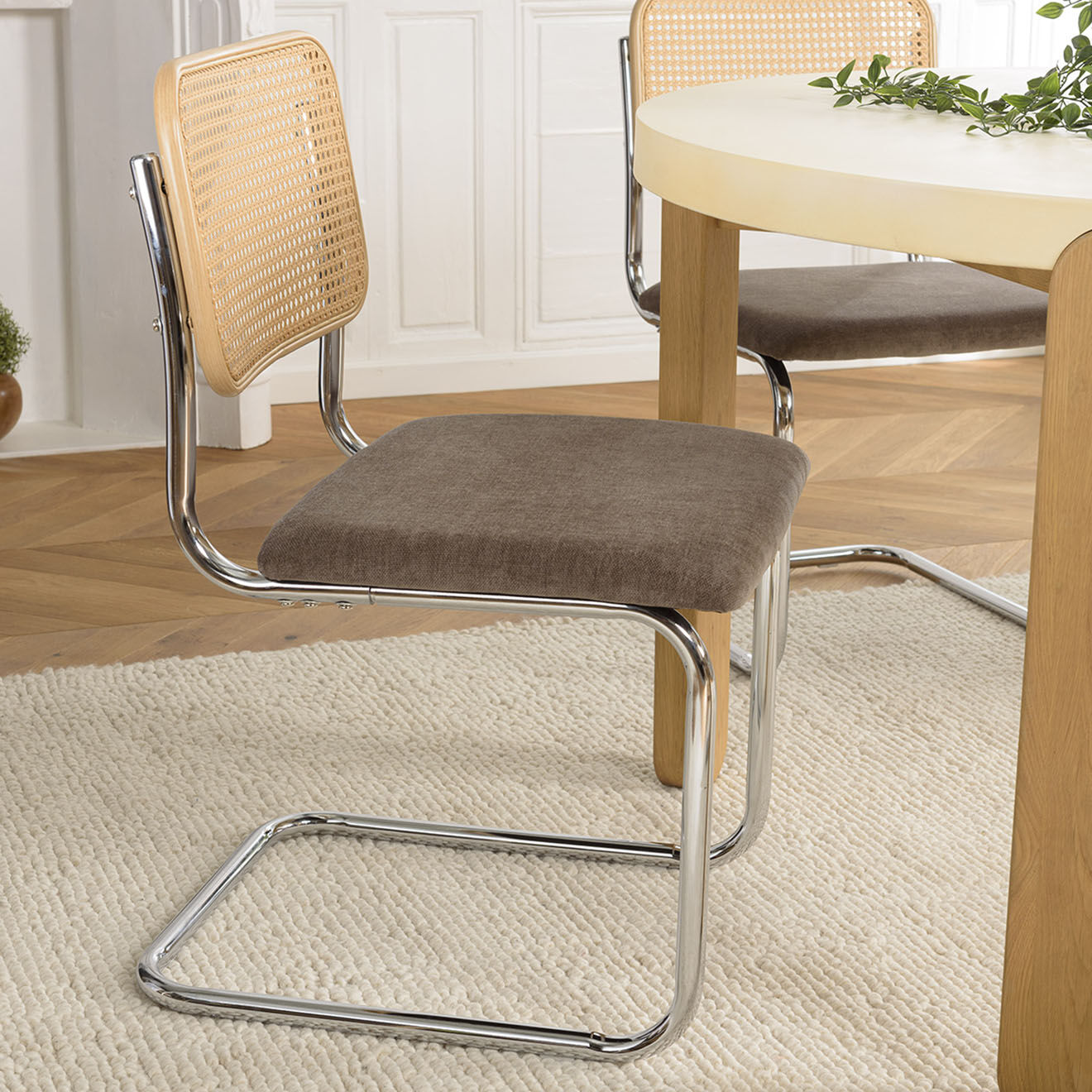 Macabane 2 Chaises Léa taupe - 50x56x84 cm