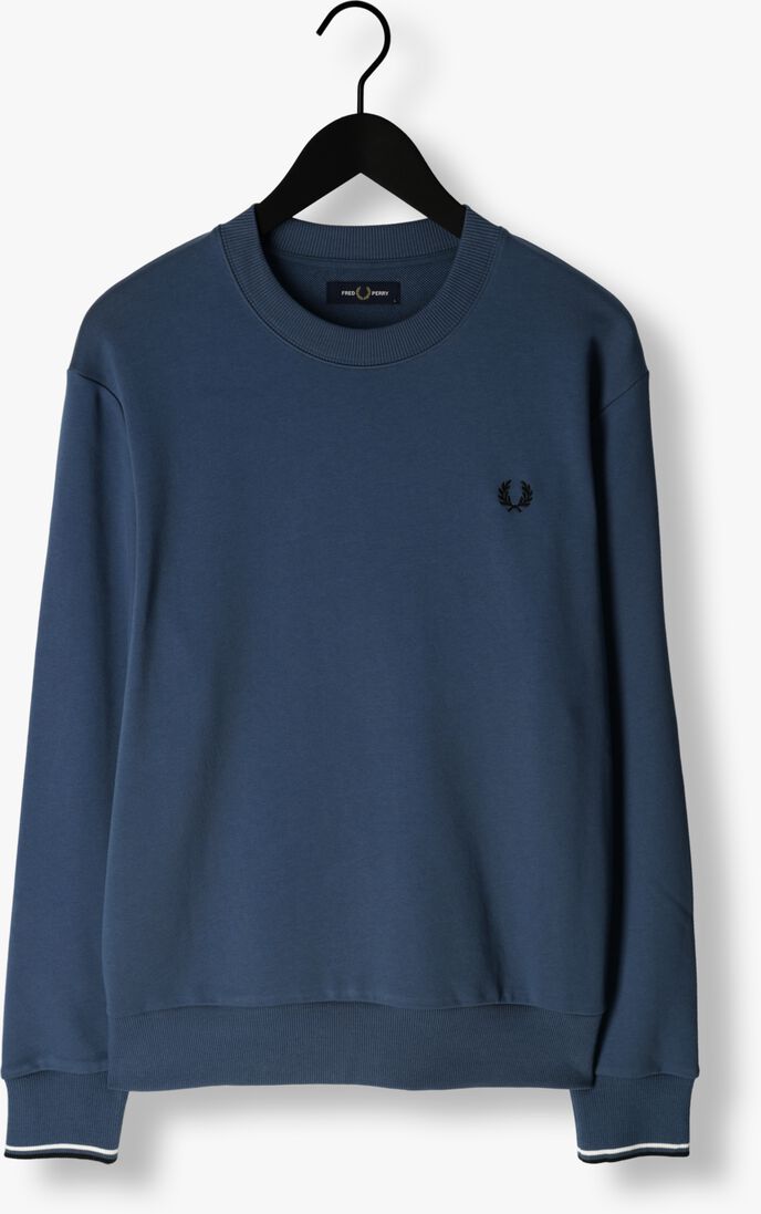 FRED PERRY blauwe fred perry trui crew neck sweatshirt