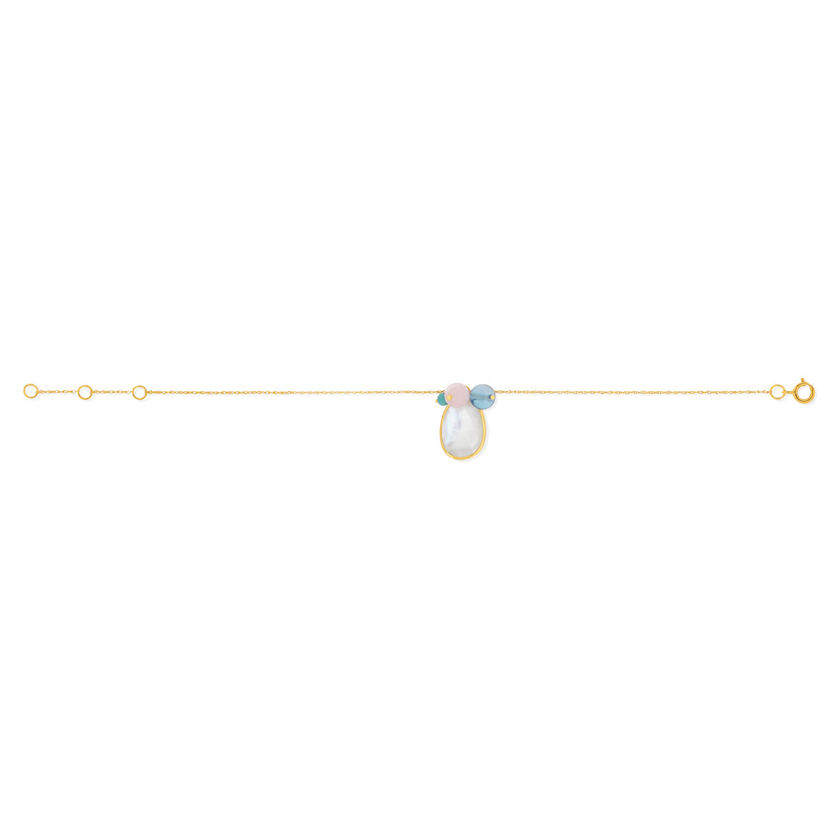 Bracelet or 375 pierres fines 19 cm