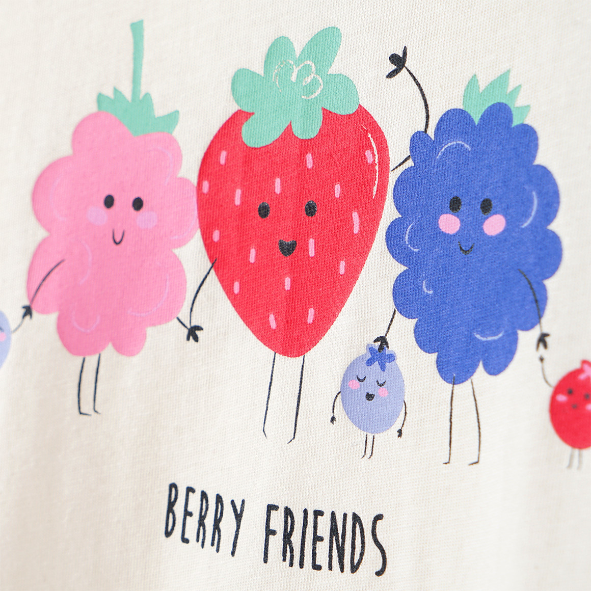 Topomini Baby T-Shirt mit Beeren-Print creme