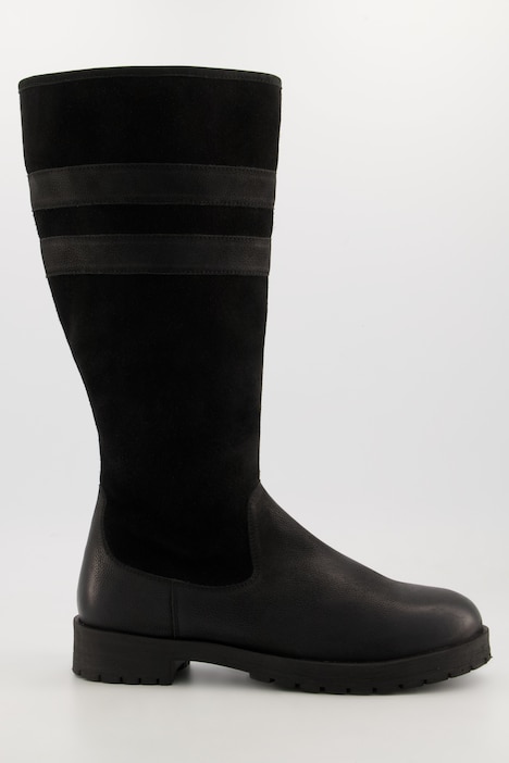 Lederstiefel, Materialmix, Wechselfußbett, Weite H