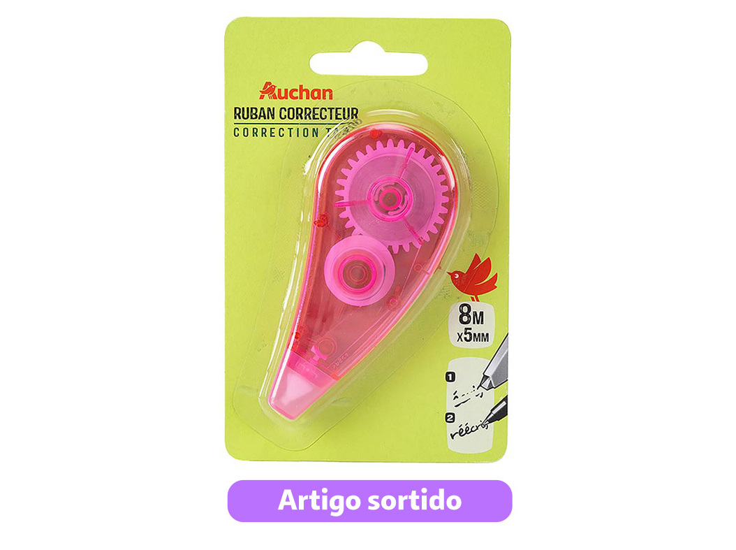 FITA CORRETORA AUCHAN 5MMX8M CORES SORTIDAS