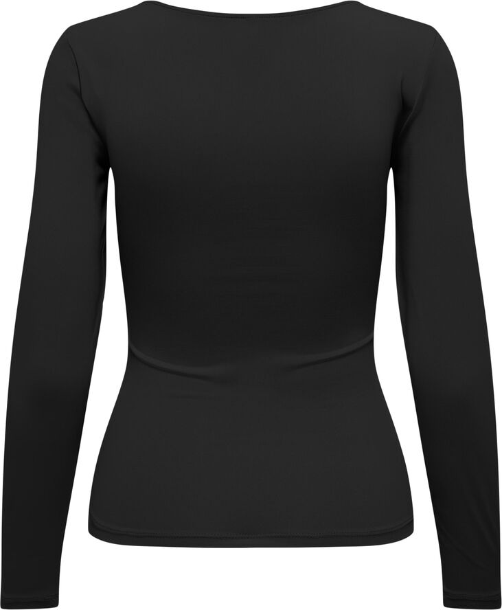 ONLY ONLEA L/S 2-WAY DEEP NECK TOP JRS Sort