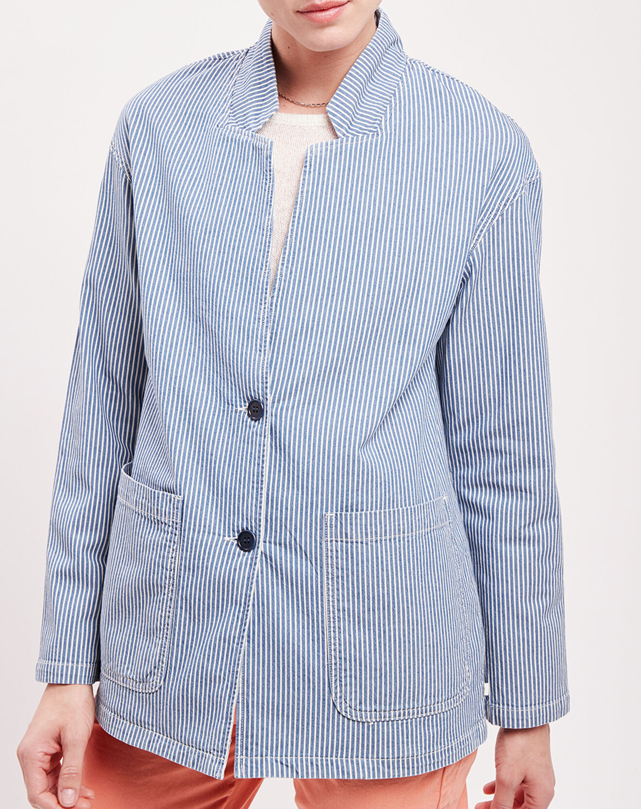Harris Wilson Veste Loanie rayée azur